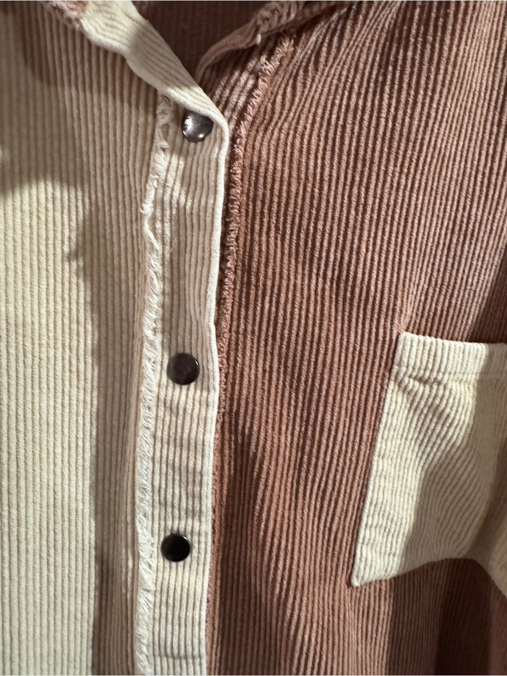Chic Soul Two-Tone Corduroy Shacket - Picture 3 of 7